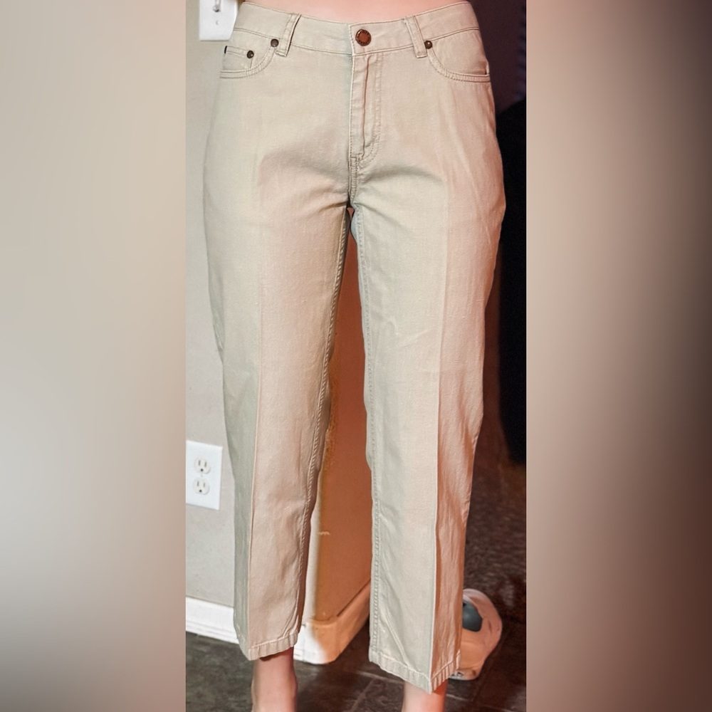 VTG Tommy Hilfiger Khaki Tan Linen Pants 4